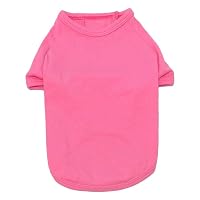 Amazon | 犬服 のびのび ストレッチ 無地Tシャツ ピンクL 小型犬用