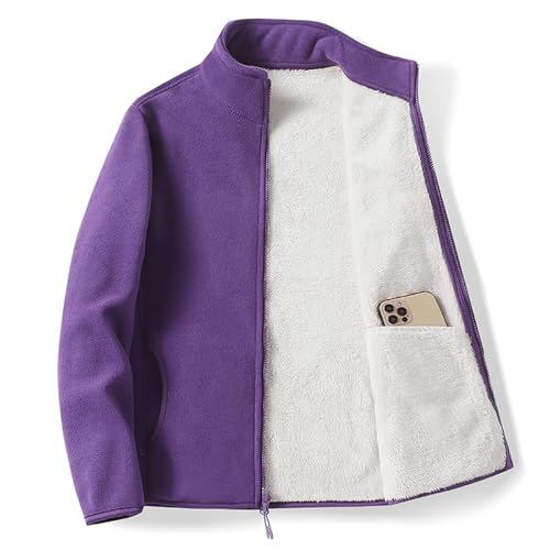 Chaqueta de forro polar suave con cremallera completa tipo abrigo para mujer con capucha 2