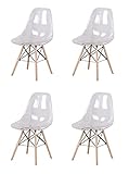 Diseño único: esta silla está equipada con goma antideslizante debajo de los pies para proteger tu suelo, minimizar el ruido de arrastre y proteger las patas de la silla de madera maciza.