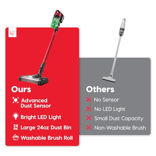 Image of IRIS USA Cordless Stick Vacuum Cleaner, 50-Min Runtime, Black
