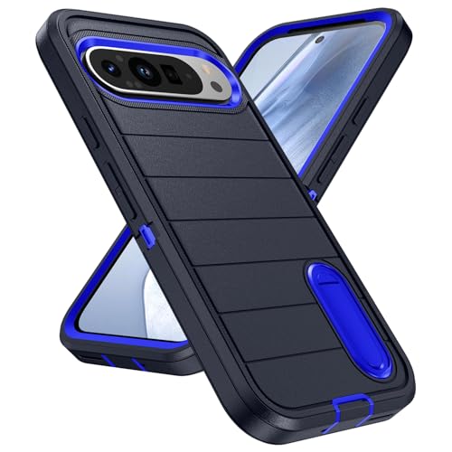 Coque Pixel 9 de qualité militaire robuste et durable bleu profond