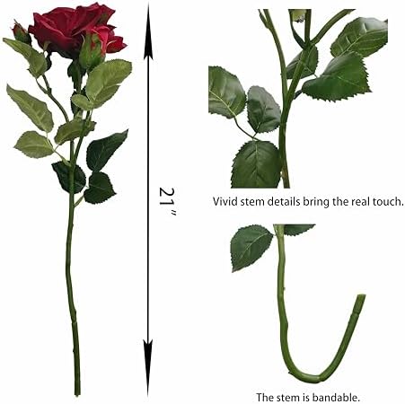 ATFL-Real Touch Red Roses-Artificial Flowers