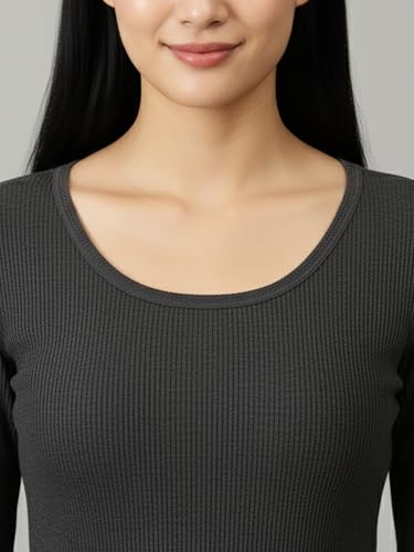 Image of Lux Cozi HEATEK Women's Ultra Soft Cotton 3 /4th Sleeves Thermal Top | Enhanced Flexibility | Deep Neck Ideal for Layering | Pack of 1