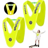 LETTERASHQP 2 chalecos reflectantes para niños, ligeros chalecos reflectantes para niños, cuello de señal en forma de V, chaleco de advertencia para niños de 3 a 6 años, para la seguridad de los