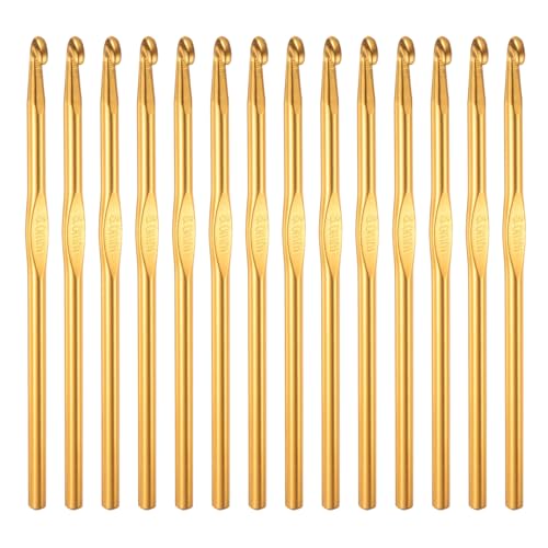 HEYLEAYAR 6MM Aluminum Crochet Hooks 14PCS,Crochet...