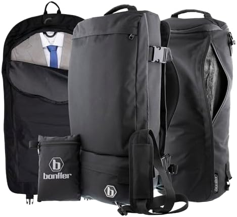 Mochila Portatrajes, Bolsa Viaje Negra, Porta Trajes Viaje Hombre...