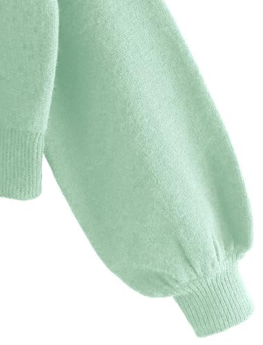 Image of ZAFUL Women's Cropped Sweater V-Neck Long Sleeve Pullover Jumper Knit Top | Crop Length, Ribbed Knit, Double V design, White sweater, Raglan sleeves, lantern sleeve, Fall & Winter, Loose fit, Oversized