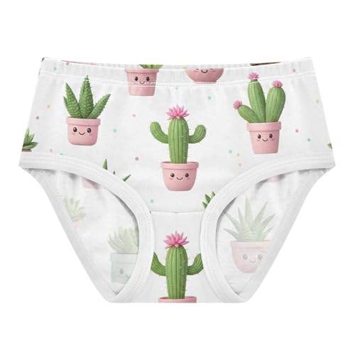 Fun Toddler Girls Underwear 2t Cotton Panties Little Girl Cute Cartoon Succulents Pink Green Briefs Girls Undies