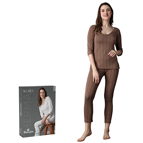 Image of Wearslim Women's Cotton Quilted Winter Lightweight Thermal Underwear for Women Long Johns Set with Fleece Lined Soft Warmer