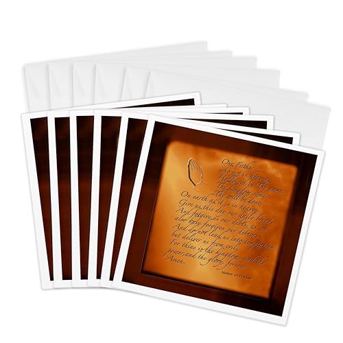 Cartes de vœux Matthew 6 9 13 3dRose en lot de 6 pour vos correspondances inspirantes