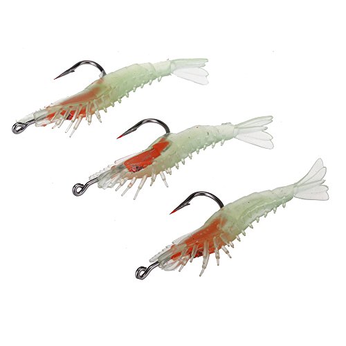 Atrair, Andoer 3 unidades 6 cm / 3g isca artificial de pesca camarão biônico camarão isca macia pesq