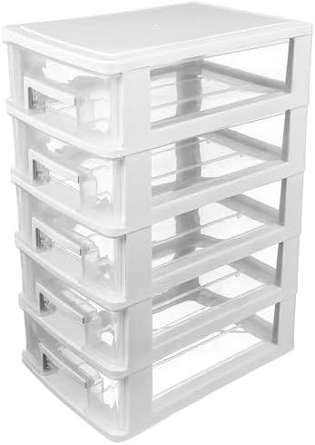 Organizador Oficina ABS Organizador Escritorio LETURE 3 Cajones Transparentes - 15.3x16.6x14.5cm - Para Oficina, Hogar O Maquillaje Organizador Plástico