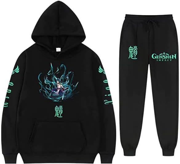 tian guan ci fu Genshin Impact Xiao Constellation Hoodie Anime Game 3D Printed Hoodies，Cosplay Costume Men and Women Pullover