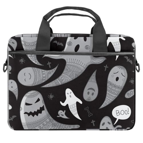 Sac ordinateur portable 13-14.5" contre les rayures : bandoulière fantôme Halloween