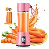 Cordless Portable Personal Size Blender - Mini Blender Make Smoothies and Shakes, 380Ml BPA Free Travel Cup, Powerful Blending Suit in...