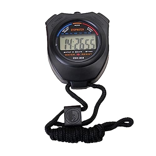 KICHOUSE Two Way Stopwatch Timer Professional Electronic Movement Timer for Sports Lightweight Design Accurate Second Timing Weatherproof for Runners and Referees Black