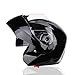 Produktbild NBGT Flip Motorrad-Sturzhelm Vollvisierhelm Doppelsonnenblende Außenreit Off-Road Helm abnehmbar und waschbar Futter (M54cm-Xxl61cm),3,L