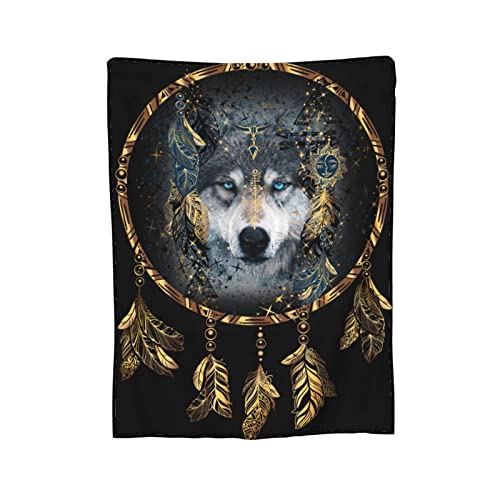 Wolf Dream Catcher Throw Blanket Soft Cozy Plush Warm Fleece Blanket For Sofa Couch Bed 80"X60" #TOP7