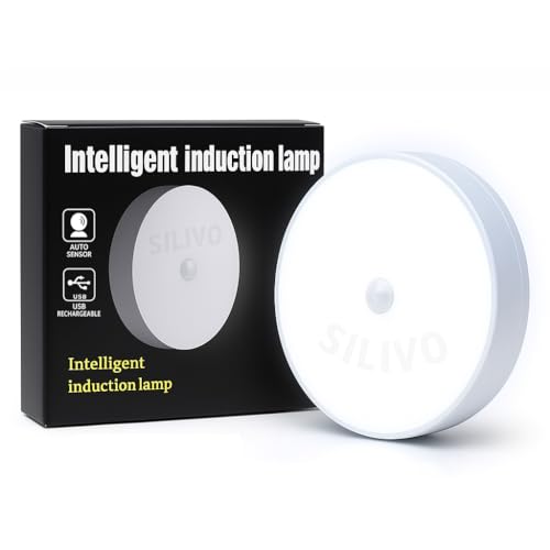 Image of Uigos Motion Sensor LED Lamp USB Rechargeable Night Light (Pack of 1) - Wireless Magnetic Stick On Light for Cabinet, Wardrobe, Closet, Kitchen, Bedroom, Stairs, Hallway, Under Cabinet Lighting