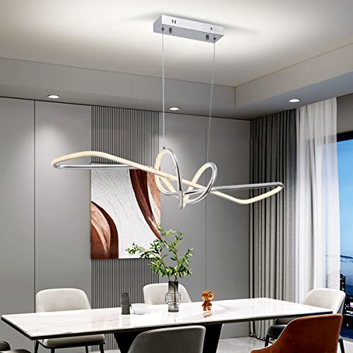 Pendant lights kitchen island LED 34'' avec télécommande 3 couleurs