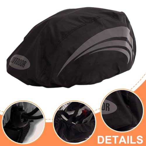 OHREN 1 Stück Fahrradhelm Regenschutz, Winddichter Regenüberzug, atmungsaktiver und wasserfester Helmüberzug, Reflektierende Fahrrad Regenhaube, für alle Helme, Helm Cover