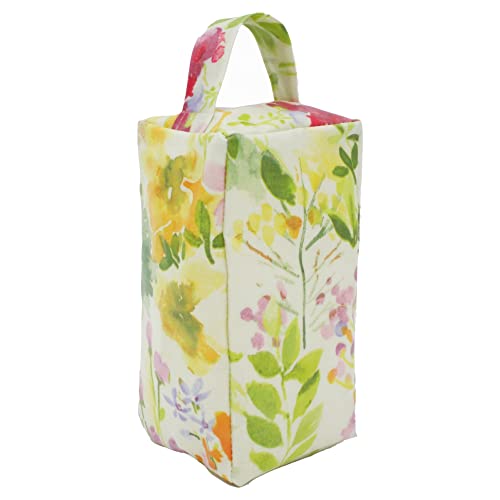 Tope de puerta de tela, alto decorativo de hule para exteriores, interiores, patio, cocina, dormitorio, 20 cm de alto, tope de puerta de tela sin relleno (acuarelas florales)