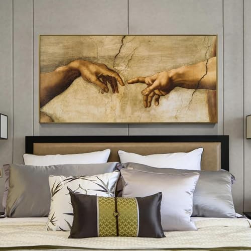 Création d'Adam peinture sur toile Michel-Ange pour une décoration grand format