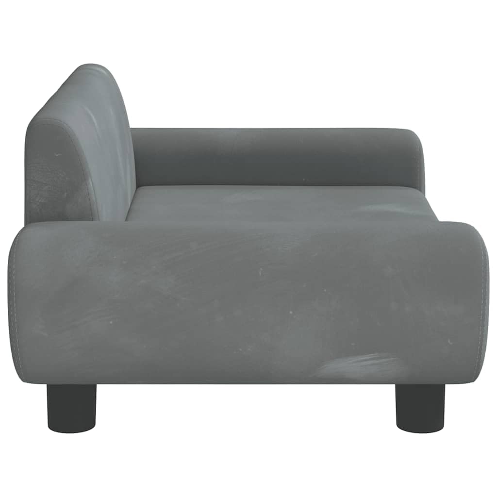 vidaXL Lit pour Chien Gris foncé 70x45x33 cm Velours