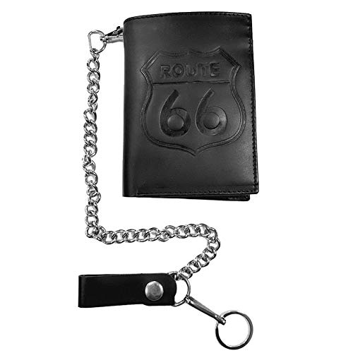 Portefeuille Biker Cuir Format Europe Route 66 Noir Cover