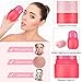 Zopeal Ice Face Roller Mould Holder for Beauty Facial Icing Skin Care Silicone Cube Tool Sphere Brighten Remove Lines(2.2 x 1.6 x 3.9 Inch,Pink)