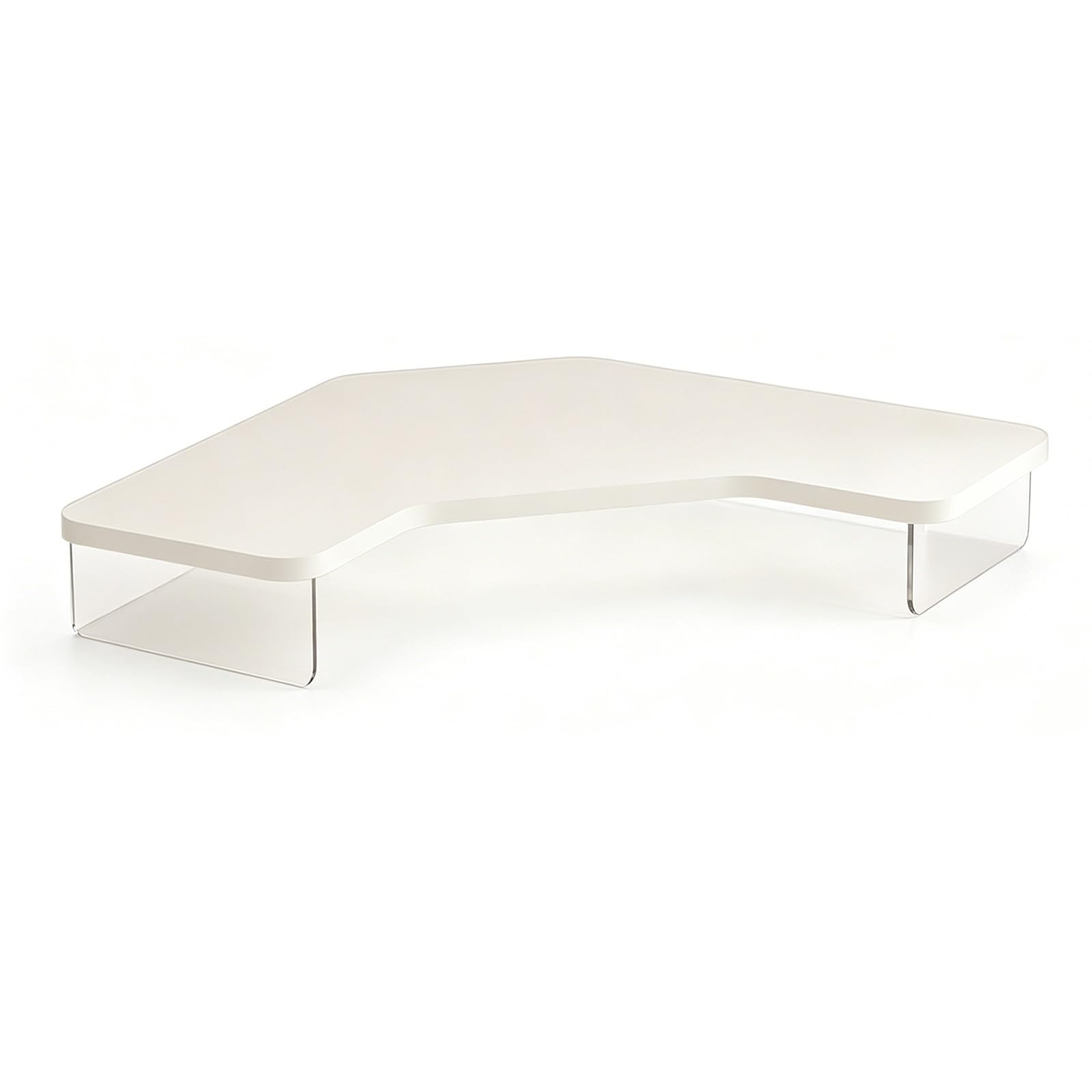 Support écran d'angle courbé blanc rehausseur PC et ordinateur