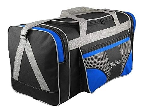 Bolsa Mala De Viagem Grande 112l Alças De Mão E Ombro (Preto/Azul)