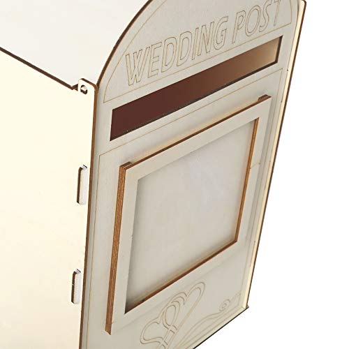 Baugger - Decoração de madeira caixa de correio de coração duplo forma de coração romântico com uma