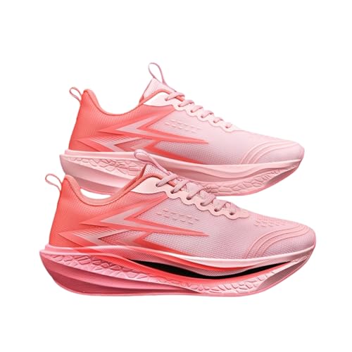 GGOOB Women’s Carbon Plate Non Slip Running Shoes Cushioned Rebound Road Running Trainers for Racing Daily Workout (Pink,6.5)