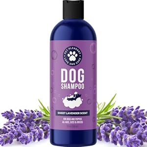Soothing Oatmeal Shampoo for Dogs – Cleansing and Moisturizing Aloe & Oatmeal Dog Shampoo for Smelly Dogs of all Ages & Breeds – Gentle Sulfate and Paraben Free Dog Wash Made in USA (Lavender Vanilla)