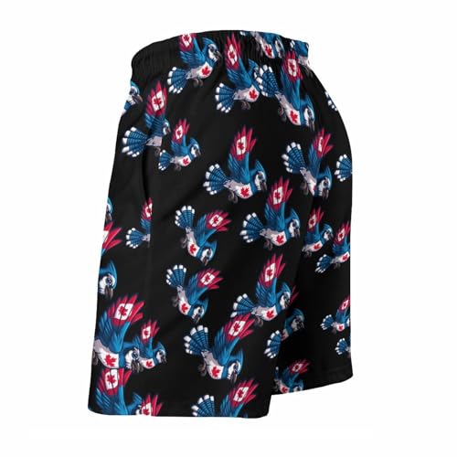 Canadian-Jay-Bluebird Mens Swim Trunks Quick Dry Board Shorts Beach Swimwear Bathing Suits4