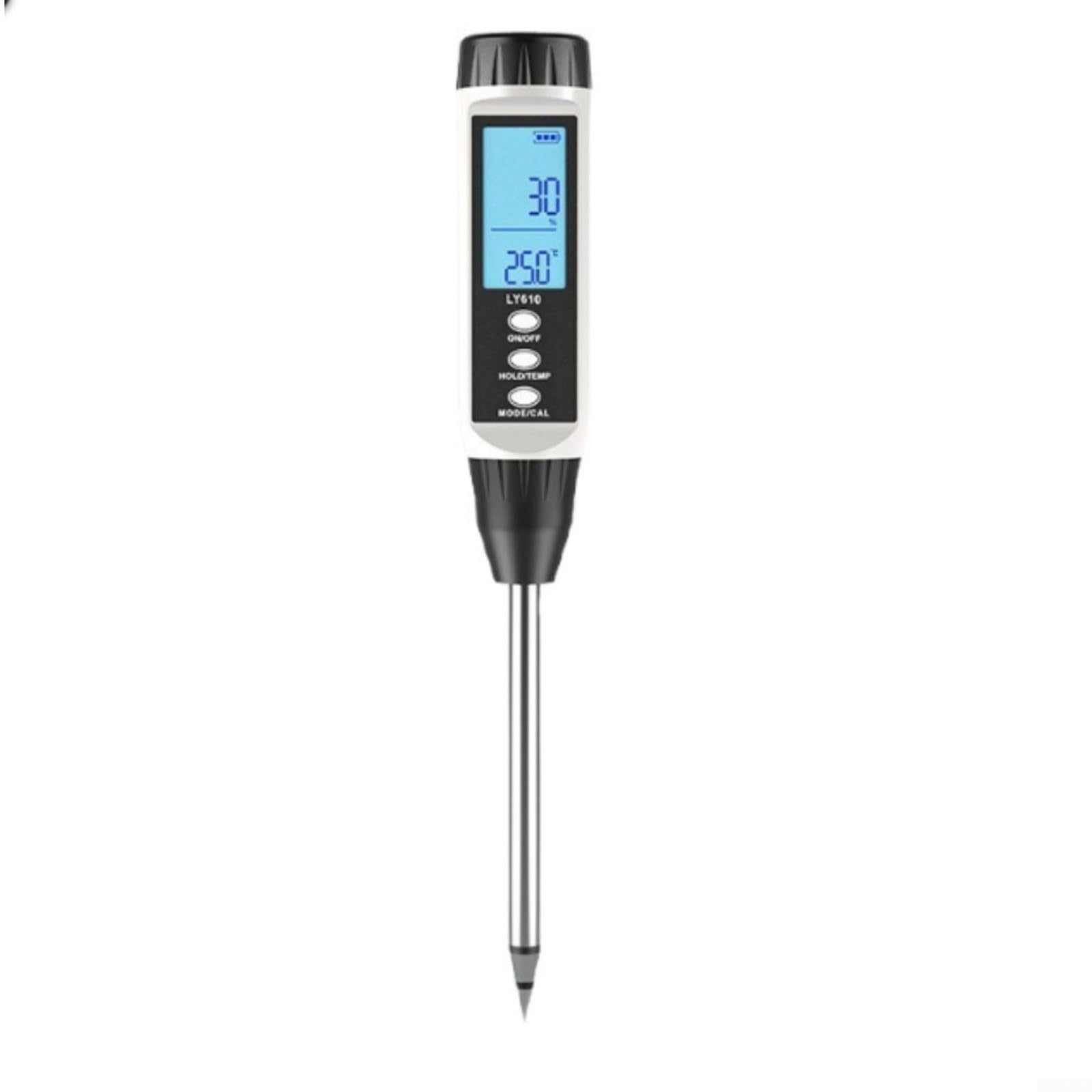 Testeur numérique de sol haute précision pour mesurer le pH et l'humidité, écran LCD portable pour utilisation dans le jardin et la ferme, résultats rapides en quelques secondes (610)