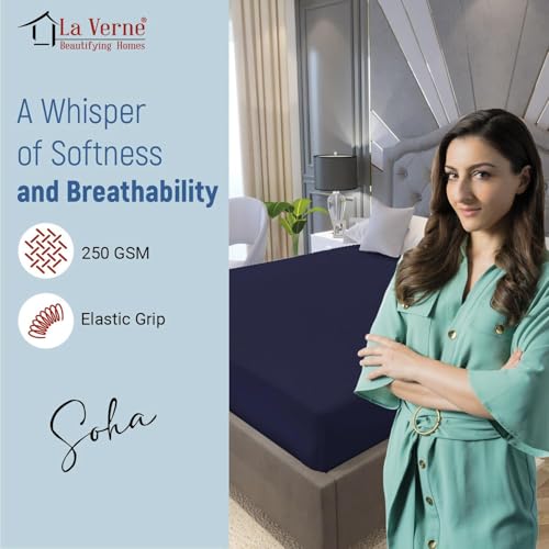Image of La Verne 100% Waterproof Premium Cotton Feel Mattress Protector Queen Size 78 x 60 Inches | Breathable and Hypoallergenic Ultra Soft Fitted Bed Protector Cover