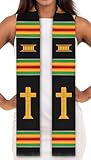 ADVANSYNC Cross Kente Stole (New Beautiful Black)