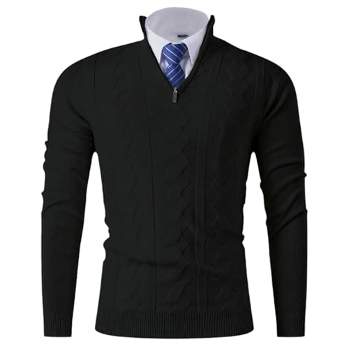 Suéter de cuello alto para hombre de estilo europeo con tejido cálido premium