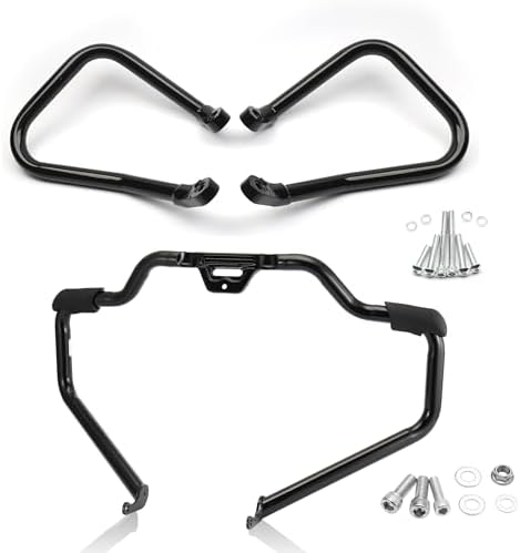 Amazon.com: MoKitDora Softail Engine Guard Crash Bar and Saddlebag ...