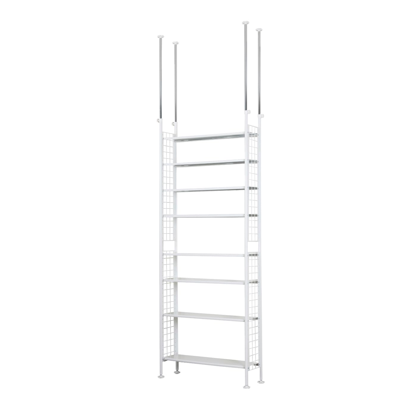 菊屋 壁面 収納 棚 つっぱり 突っ張りラック TP-5405 78cm ホワイト 8段 TP-5405