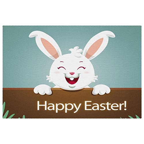Lot de 6 sets de table Happy Easter 30,5x45,7 cm résistant chaleur - 2