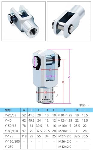 Cylindre CP96 Y type chape simple pour alésage 80 base CA CB CR - 3