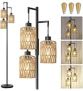 Oneach 68" Floor Lamps for Living Room, Stepless Dimmable Boho Floor Lamp with 3 Bulbs, Tall Farm...