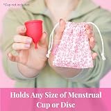 Pixie Menstrual Cup Storage Bag – etui z 100% organicznej bawełny na kubeczek i dysk menstruacyjny oraz kulki Kegla – wielorazowy, oddychający pokrowiec do przechowywania