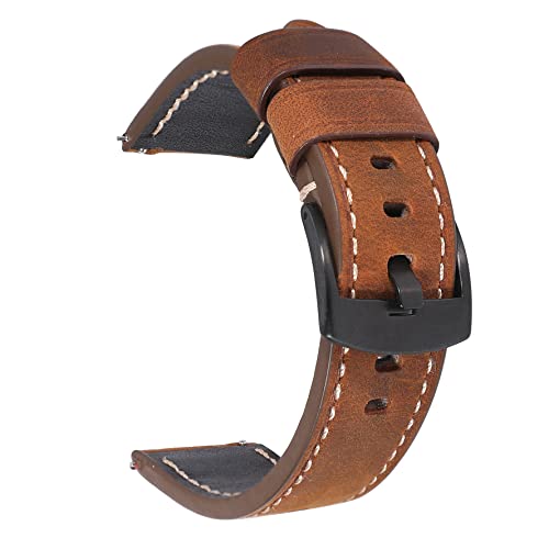 Bracelet en cuir véritable de style classique pour Garmin Venu 2 Plus 22mm