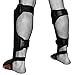 Meister Edge Leather Instep Shin Guards w/Gel Padding (Pair) - Black - Small/Medium