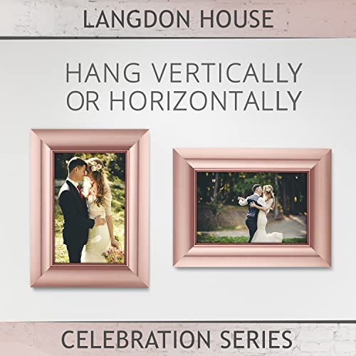 Langdon House 4X6 Picture Frames (Rose Gold, 6 Pack), Contemporary Glam Photo Frames 4 X 6, Wall Mount Or Table Top, Celebration Collection #TOP4