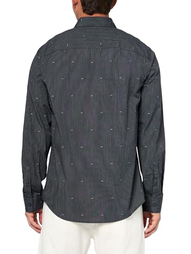 Armani Exchange Men's Long Sleeve Regular Fit Cotton Jacquard Yarn Dyed Micro Print Shirt2